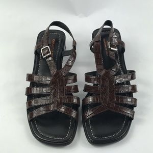 Donald J Pliner Aleta Brown Leather Sandal Sz 11M